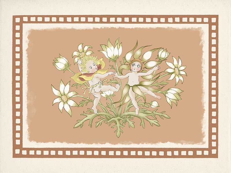 Dancing in the Springtime Neutral Canvas Art Print