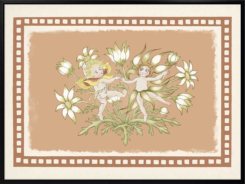 Dancing in the Springtime Neutral Canvas Art Print
