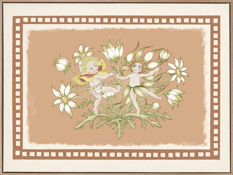 Dancing in the Springtime Neutral Canvas Art Print