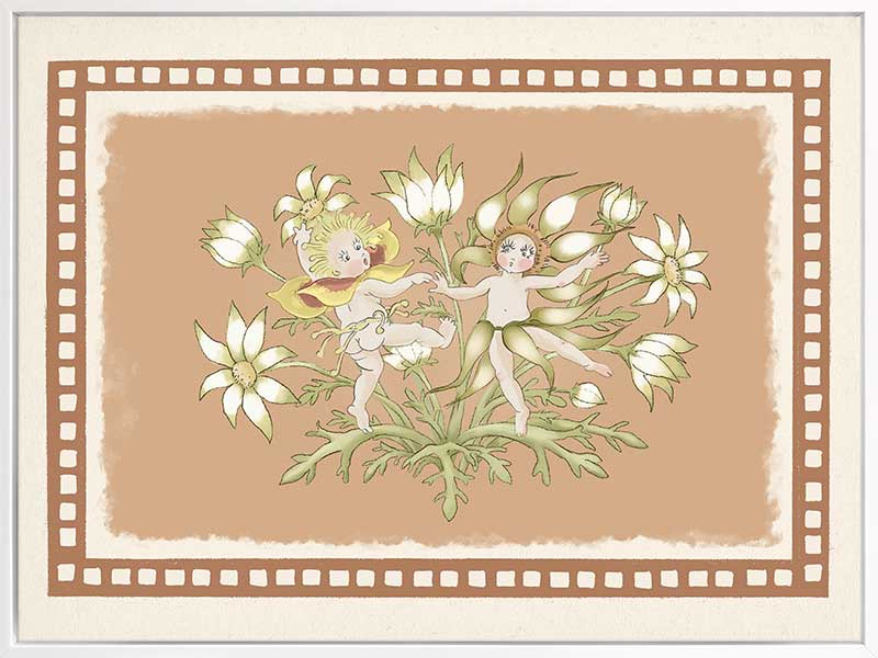 Dancing in the Springtime Neutral Canvas Art Print