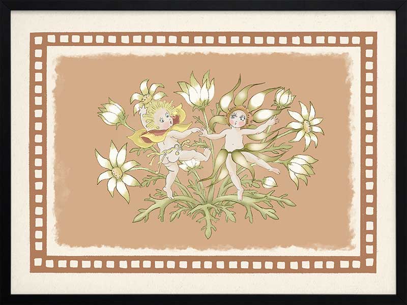 Dancing in the Springtime Neutral Framed Art Print