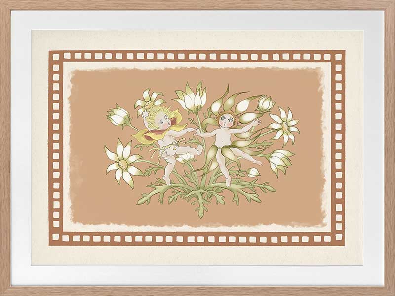 Dancing in the Springtime Neutral Framed Art Print