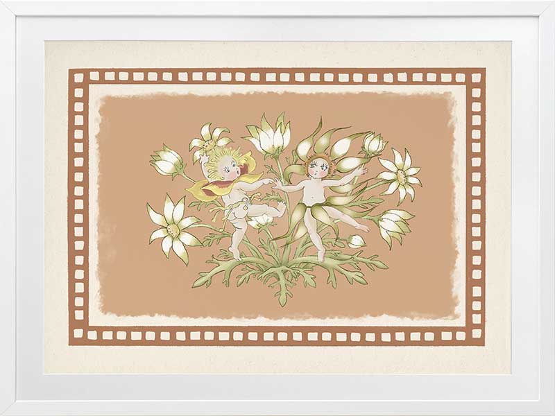 Dancing in the Springtime Neutral Framed Art Print