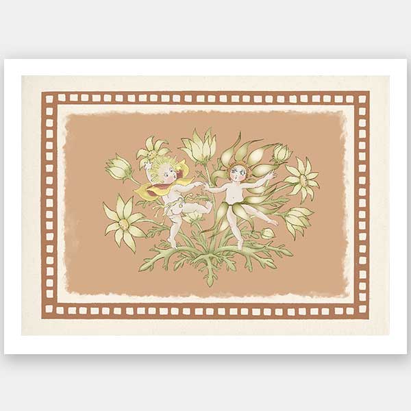 Dancing in the Springtime Neutral Unframed Art Print