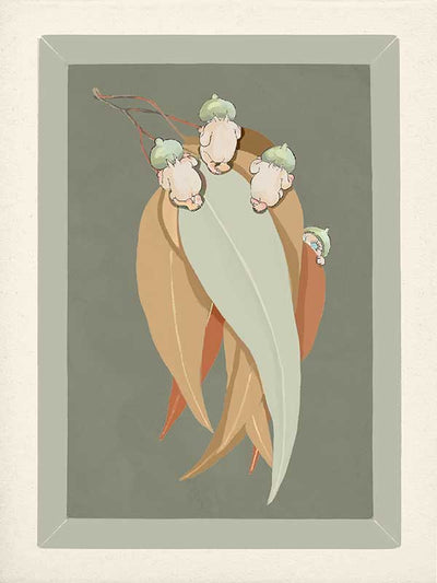 Gumnut Hide & Seek Green Canvas Art Print