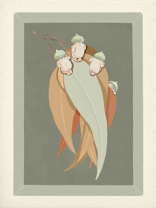 Gumnut Hide & Seek Green Canvas Art Print