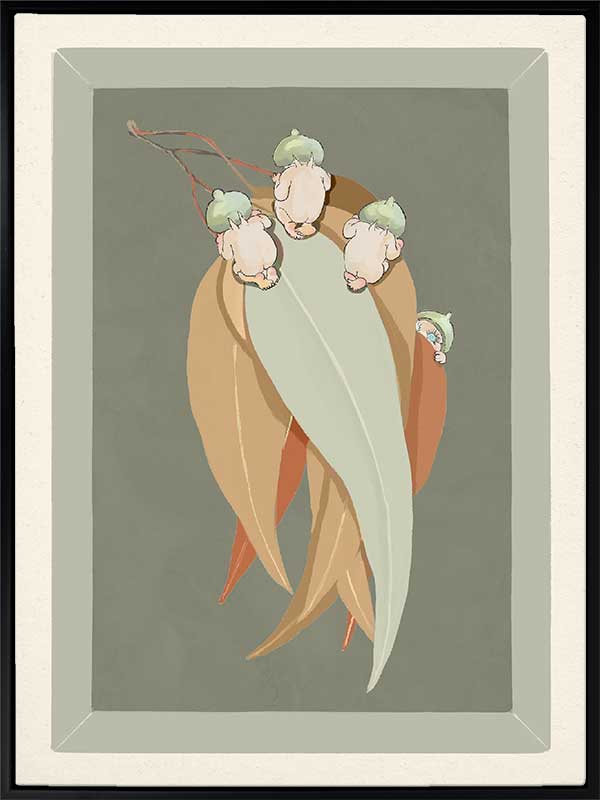 Gumnut Hide & Seek Green Canvas Art Print