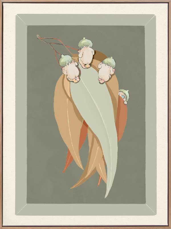 Gumnut Hide & Seek Green Canvas Art Print