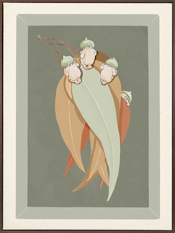 Gumnut Hide & Seek Green Canvas Art Print