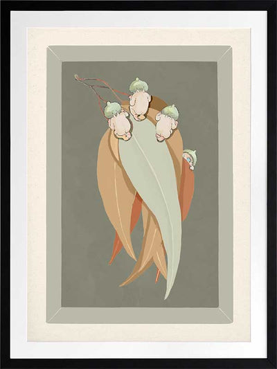 Gumnut Hide & Seek Green Framed Art Print