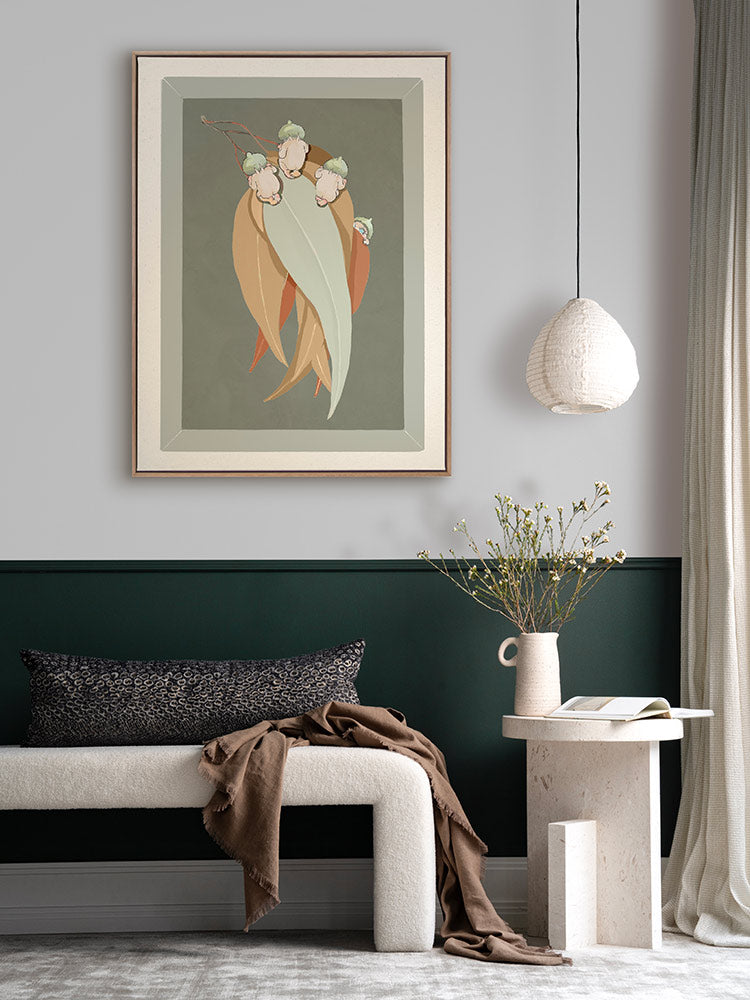 Gumnut Hide & Seek Green Canvas Art Print | Lifestyle