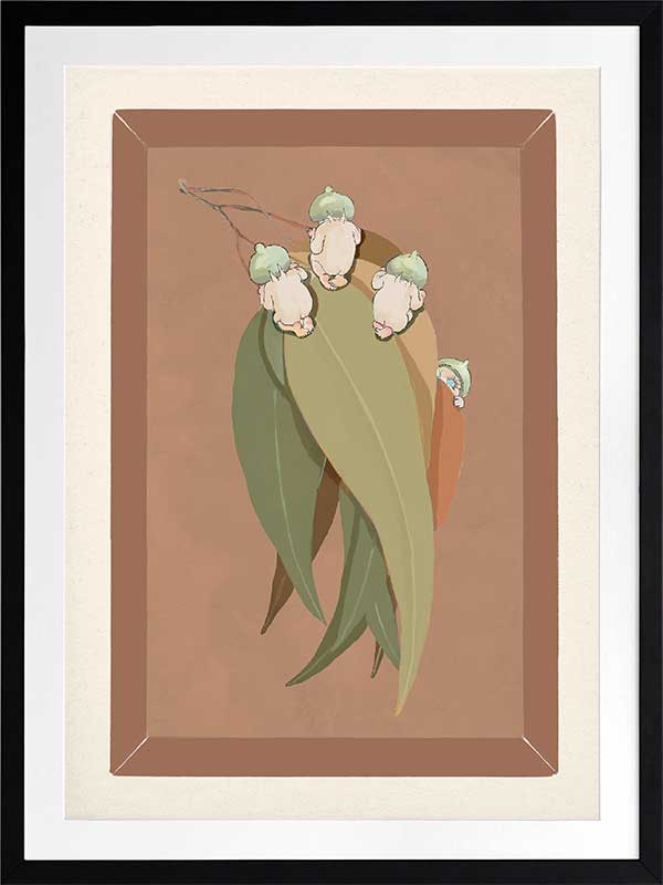 Gumnut Hide & Seek Clay Framed Art Print