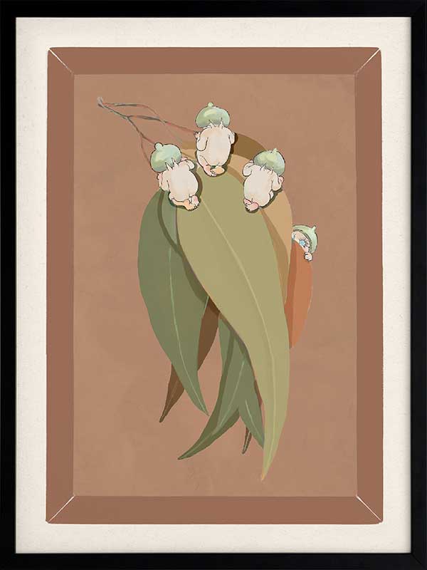 Gumnut Hide & Seek Clay Framed Art Print