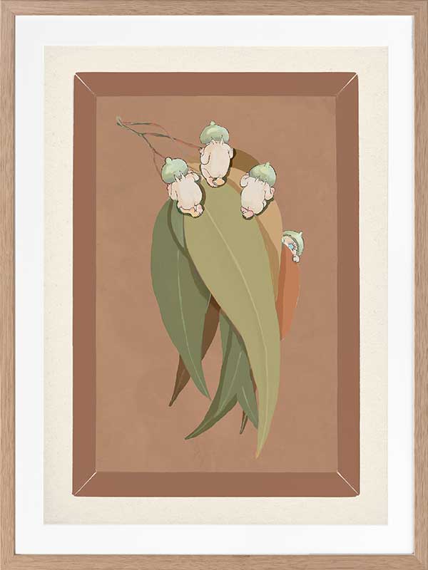Gumnut Hide & Seek Clay Framed Art Print