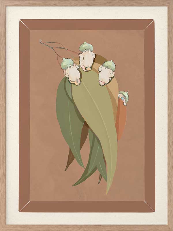 Gumnut Hide & Seek Clay Framed Art Print