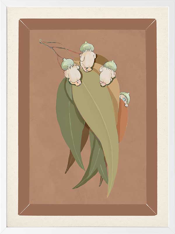 Gumnut Hide & Seek Clay Framed Art Print