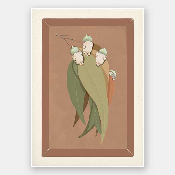 Gumnut Hide & Seek Clay Unframed Art Print