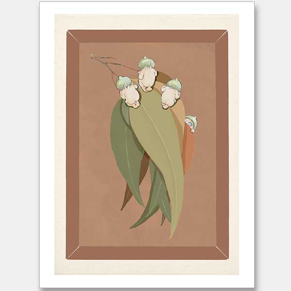 Gumnut Hide & Seek Clay Unframed Art Print