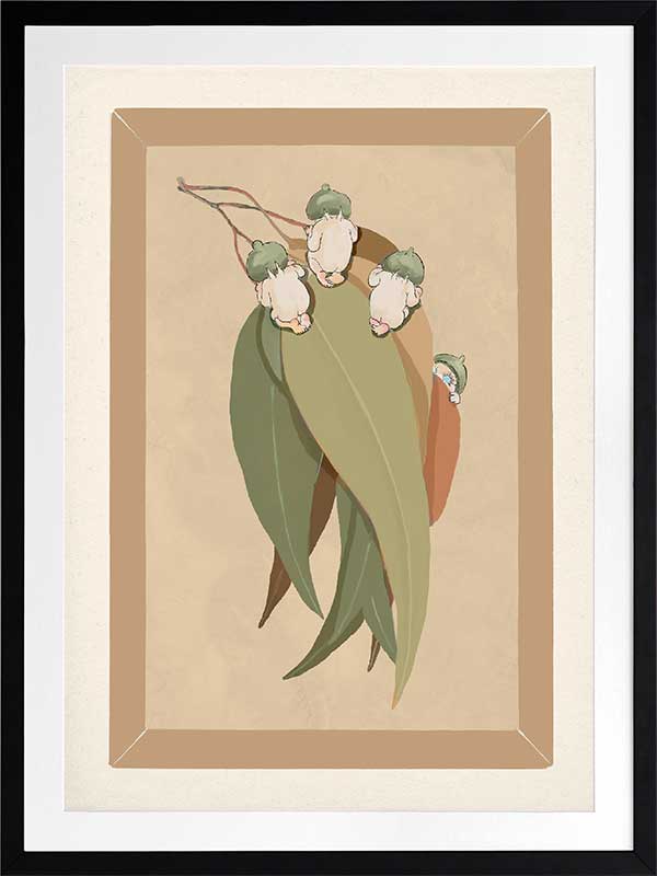 Gumnut Hide & Seek Neutral Framed Art Print