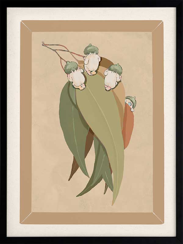 Gumnut Hide & Seek Neutral Framed Art Print