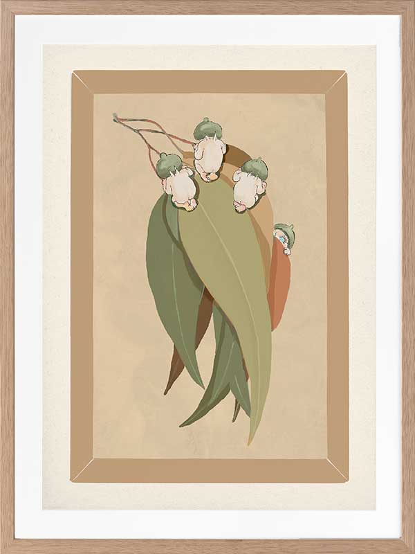Gumnut Hide & Seek Neutral Framed Art Print