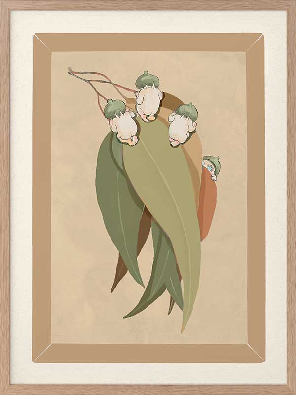 Gumnut Hide & Seek Neutral Framed Art Print