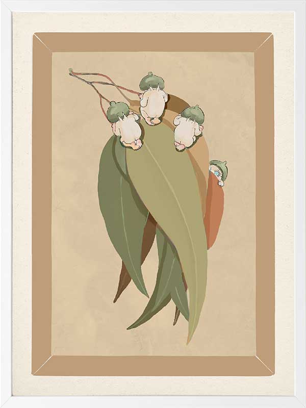 Gumnut Hide & Seek Neutral Framed Art Print