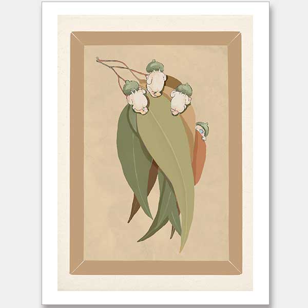 Gumnut Hide & Seek Neutral Unframed Art Print