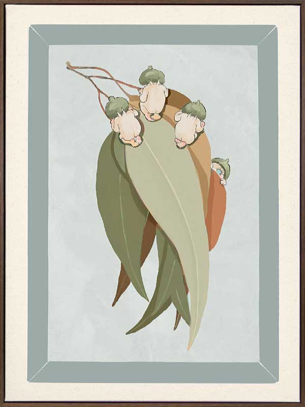 Gumnut Hide & Seek Light Blue Canvas Art Print