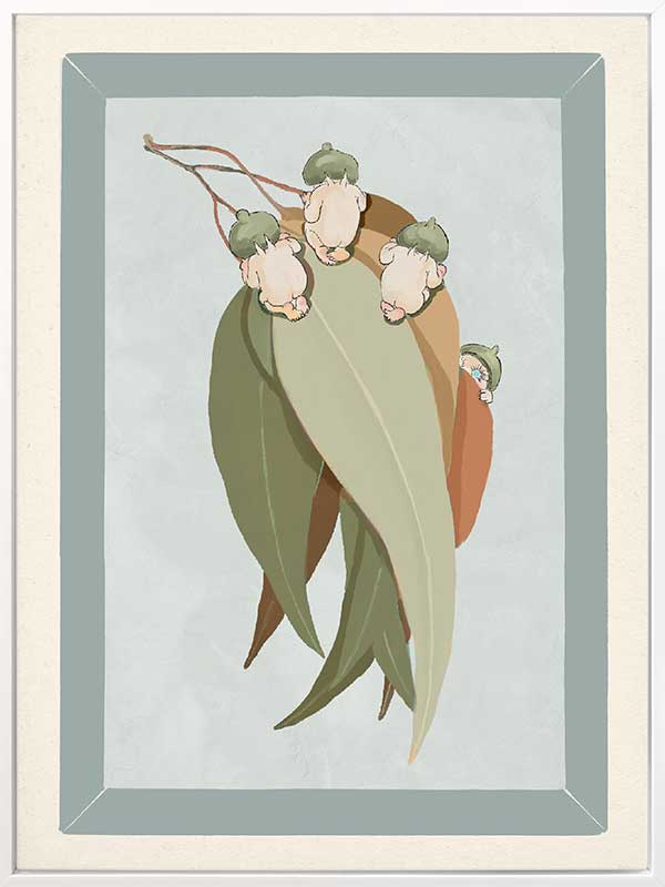 Gumnut Hide & Seek Light Blue Canvas Art Print