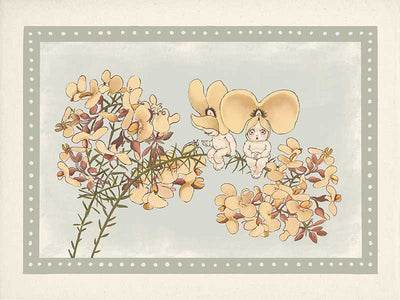 Pea Flower Poppets Sage Canvas Art Print