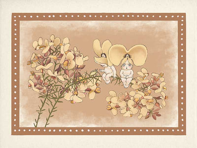 Pea Flower Poppets Brown Canvas Art Print