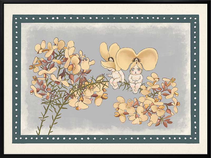 Pea Flower Poppets Blue Canvas Art Print