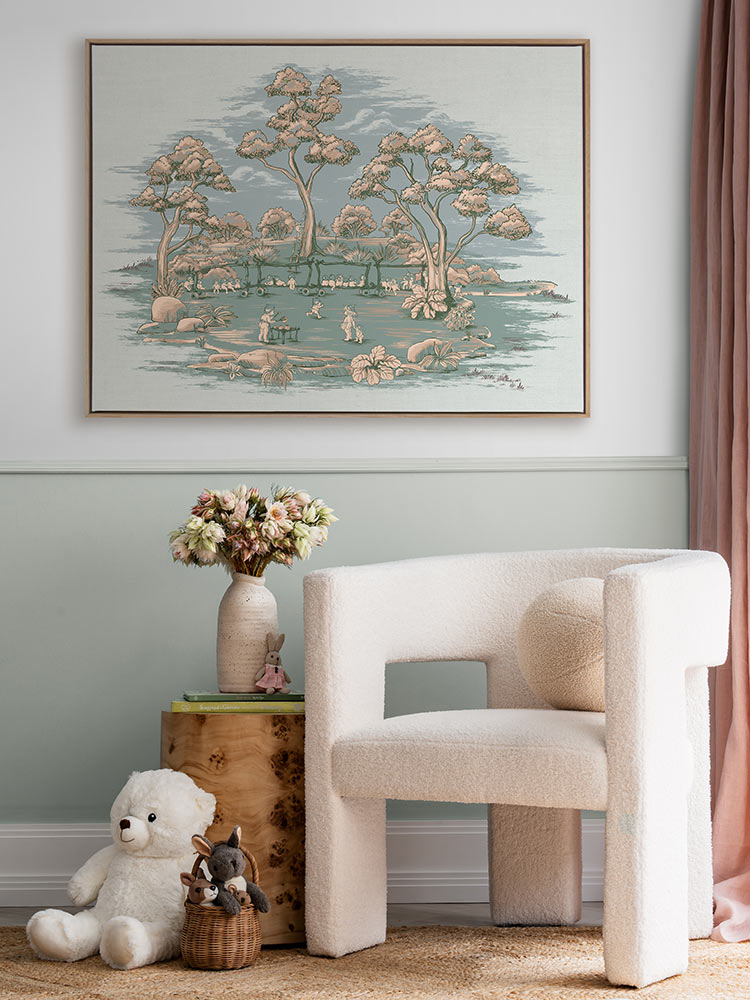 The Gumnut Spring Parade Light Blue Canvas Art Print | Lifestyle