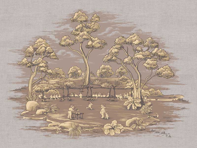 The Gumnut Spring Parade Mauve Canvas Art Print