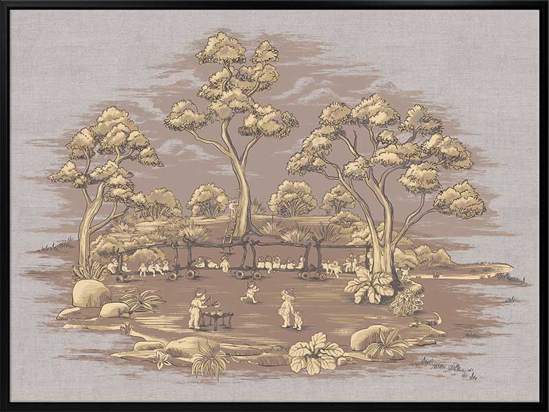 The Gumnut Spring Parade Mauve Canvas Art Print