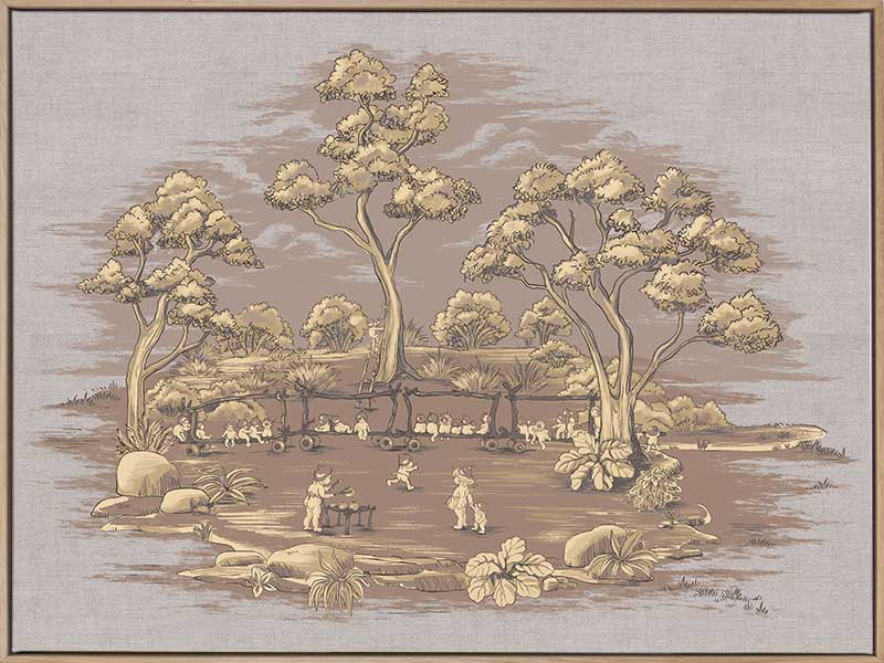 The Gumnut Spring Parade Mauve Canvas Art Print