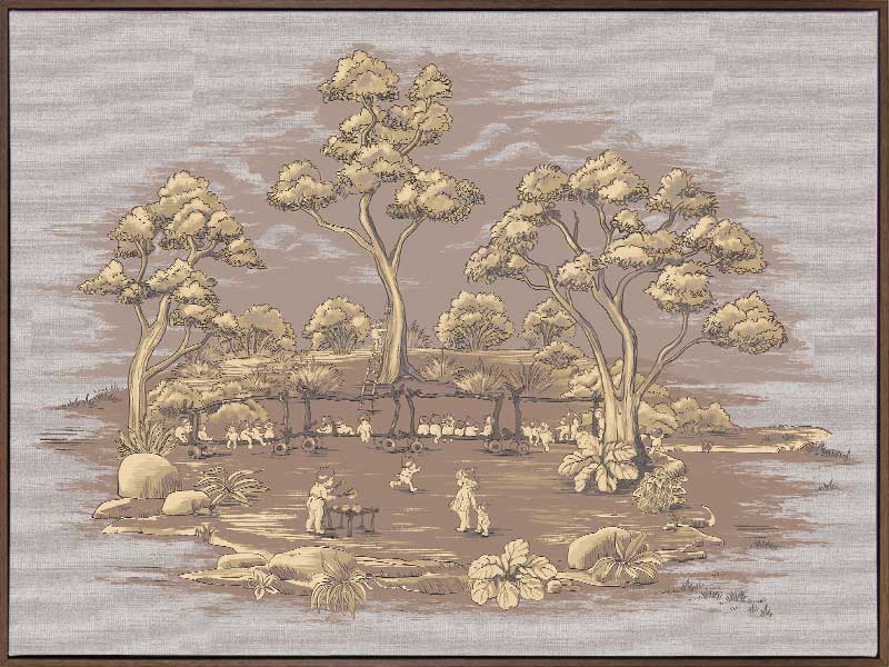 The Gumnut Spring Parade Mauve Canvas Art Print