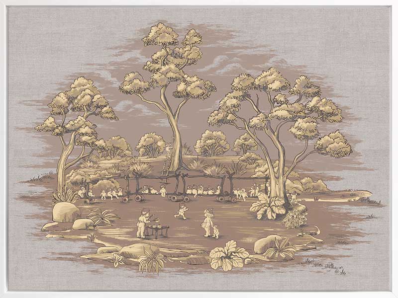 The Gumnut Spring Parade Mauve Canvas Art Print