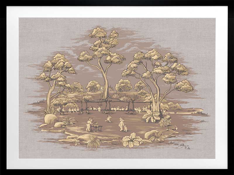 The Gumnut Spring Parade Mauve Framed Art Print