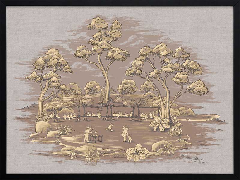 The Gumnut Spring Parade Mauve Framed Art Print