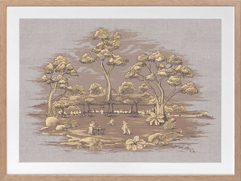 The Gumnut Spring Parade Mauve Framed Art Print