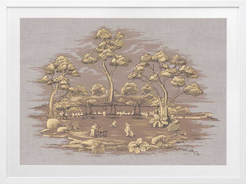 The Gumnut Spring Parade Mauve Framed Art Print