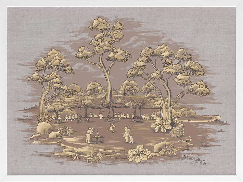 The Gumnut Spring Parade Mauve Framed Art Print