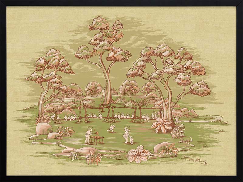 The Gumnut Spring Parade Light Green Framed Art Print