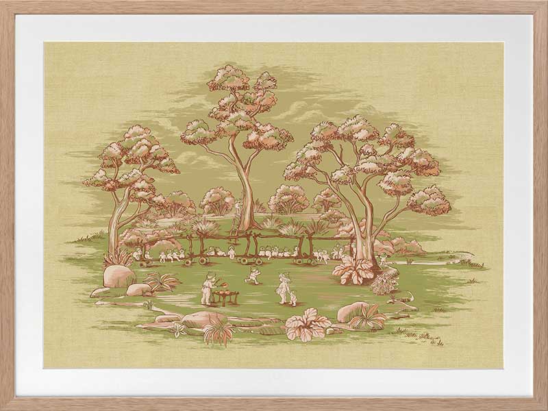 The Gumnut Spring Parade Light Green Framed Art Print