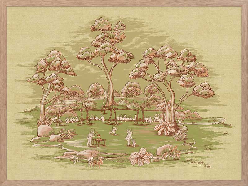 The Gumnut Spring Parade Light Green Framed Art Print