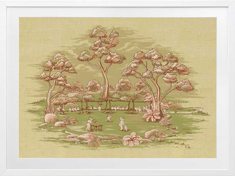 The Gumnut Spring Parade Light Green Framed Art Print