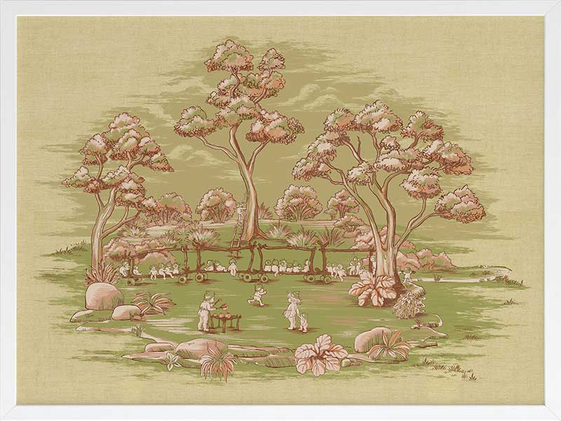 The Gumnut Spring Parade Light Green Framed Art Print