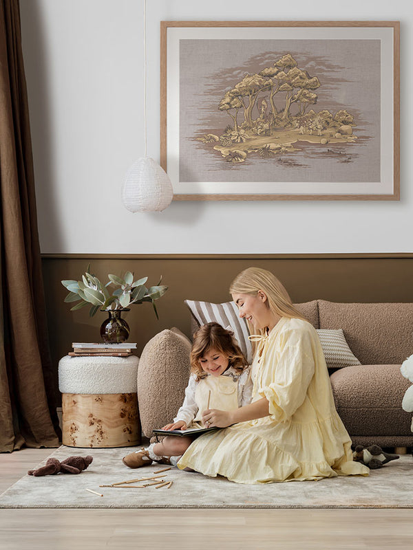 Gathering at Wattle Hollow Mauve Framed Art Print | Lifestyle